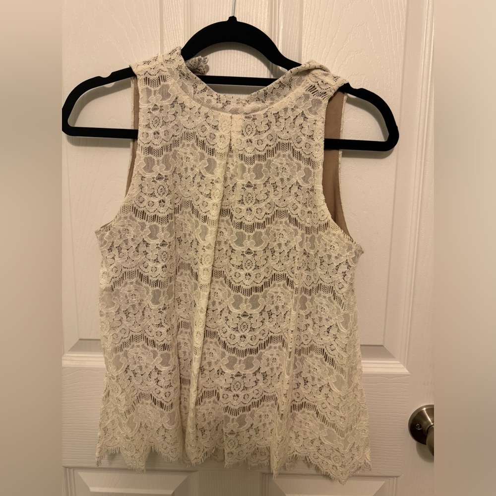 Love Fire Cream Sleeveless Tank Top Blouse